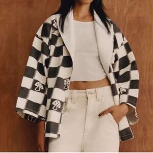 Urban Outfitters Checkerboard Mushroom Print Jacket | XS-S